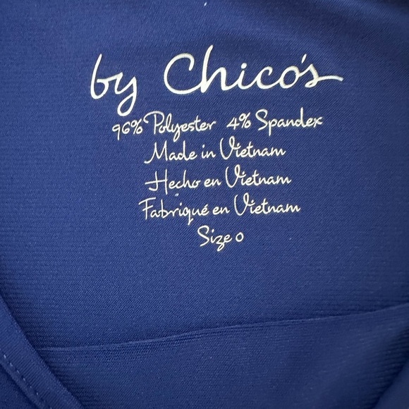 Chico’s Royal Blue Stretch Tank Top Size 0 | Classic Scoop Neck Layering Shirt - Picture 4 of 5